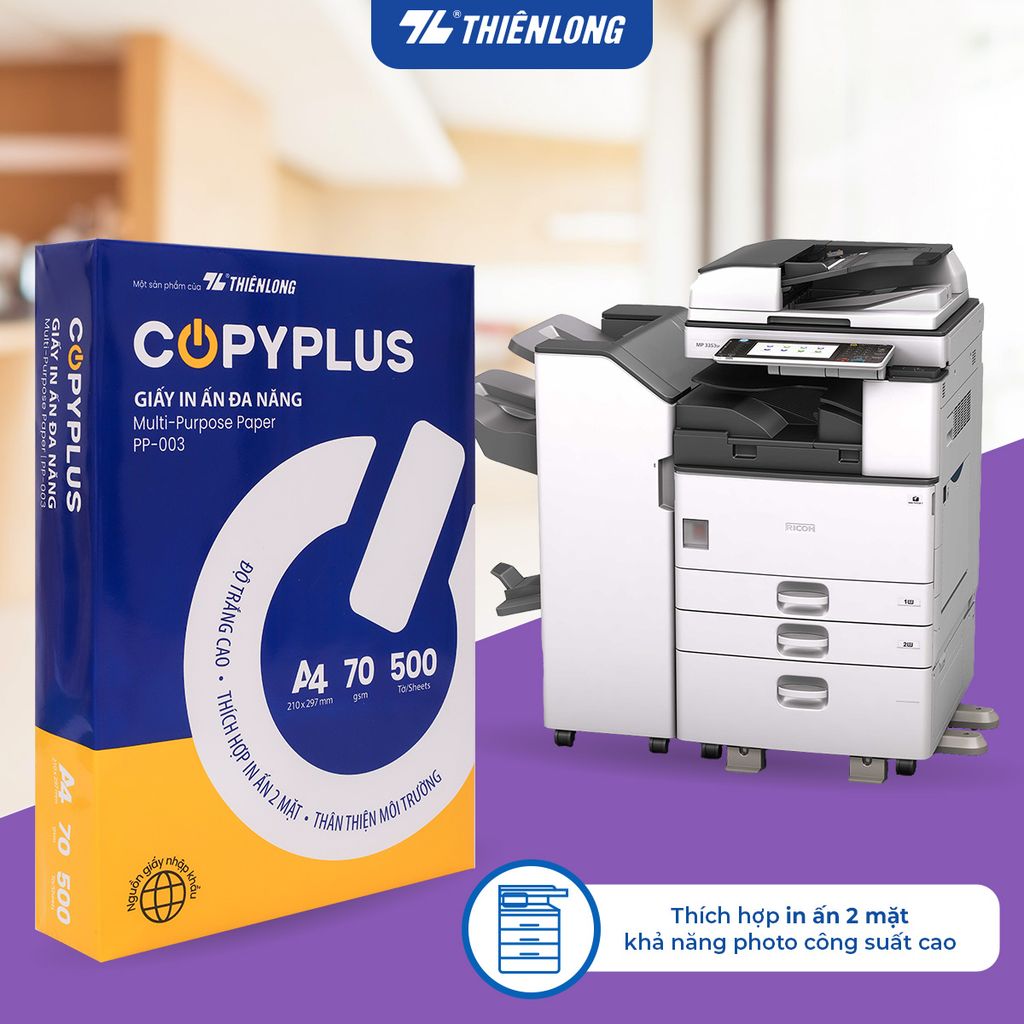 Combo 5 Ream giấy A4 70 gsm Thiên Long Copy Plus PP-003 (500 tờ)