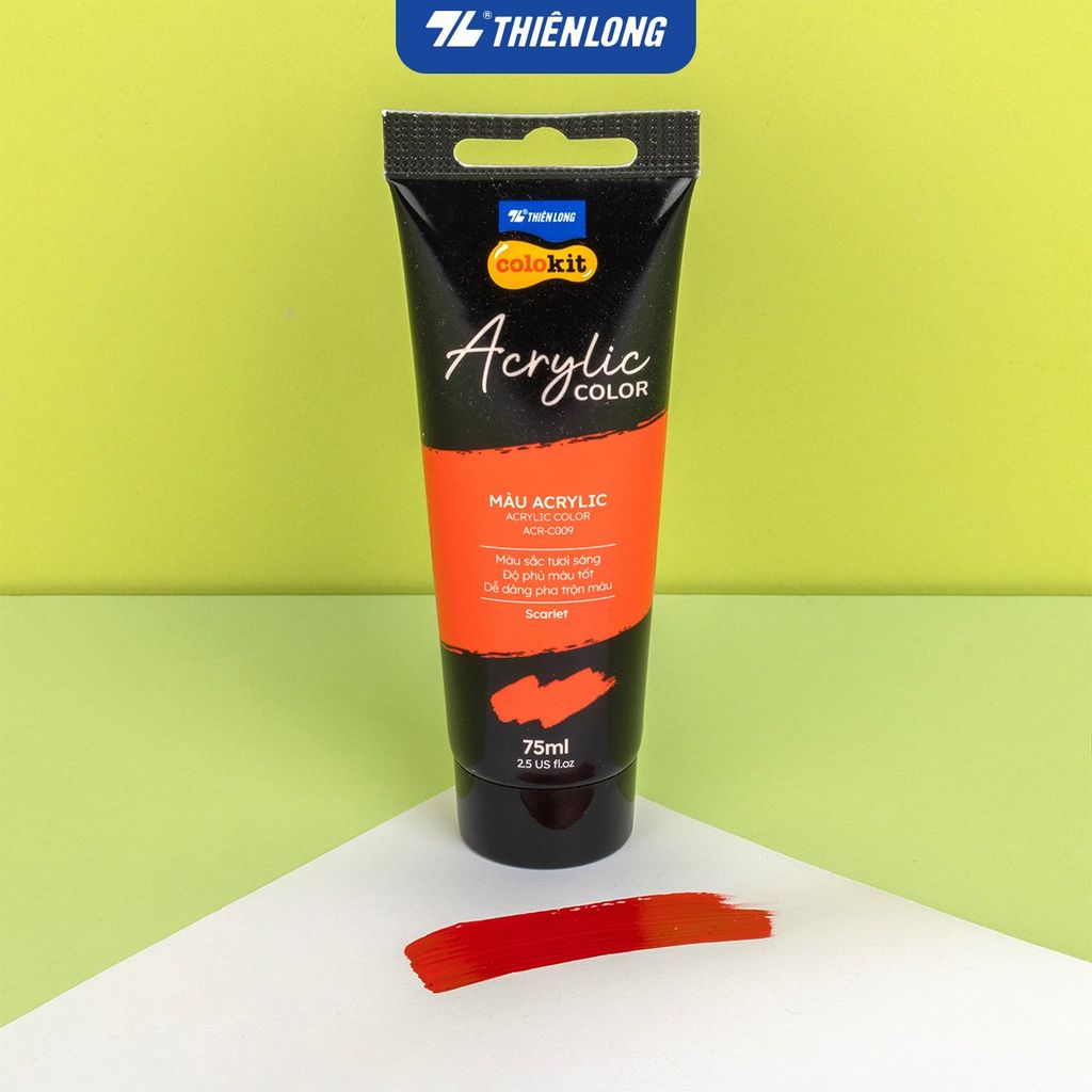 Màu nước Acrylic dạng tuýp 75ml Thiên Long Colokit ACR-C009