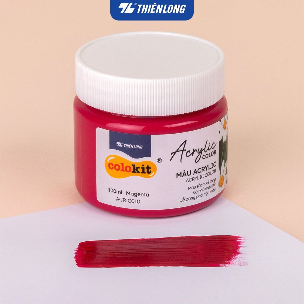 Màu nước Acrylic dạng hủ 100ml Thiên Long Colokit ACR-C010