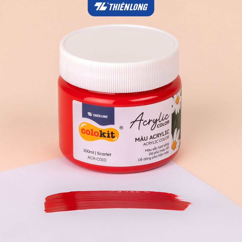 Màu nước Acrylic dạng hủ 100ml Thiên Long Colokit ACR-C010