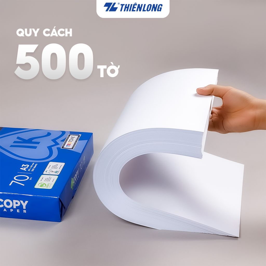 Combo 5 Ream giấy A3 70 gsm IK Copy (500 tờ) - Hàng nhập khẩu Indonesia