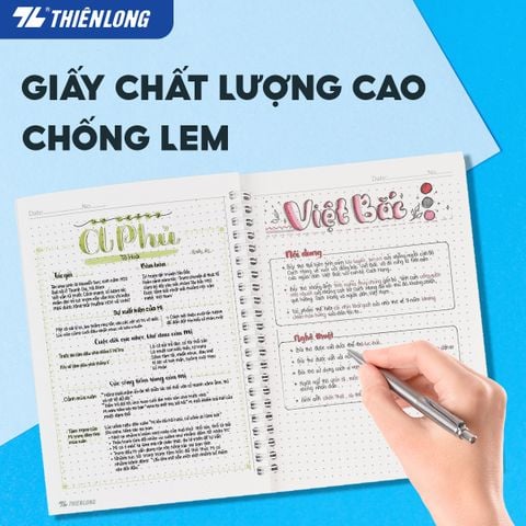 Sổ lò xo đường kẻ chấm bi B5 Thiên Long MB-018- Màu ngẫu nhiên