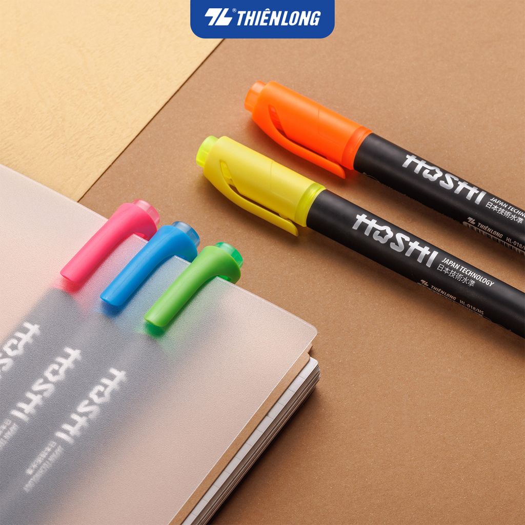 Combo 10 Bút dạ quang Hoshi Thiên Long HL-018/HS - Công nghệ Nhật Bản