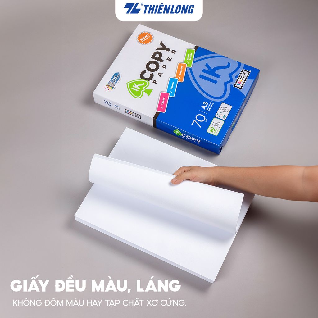 Combo 5 Ream giấy A3 70 gsm IK Copy (500 tờ) - Hàng nhập khẩu Indonesia