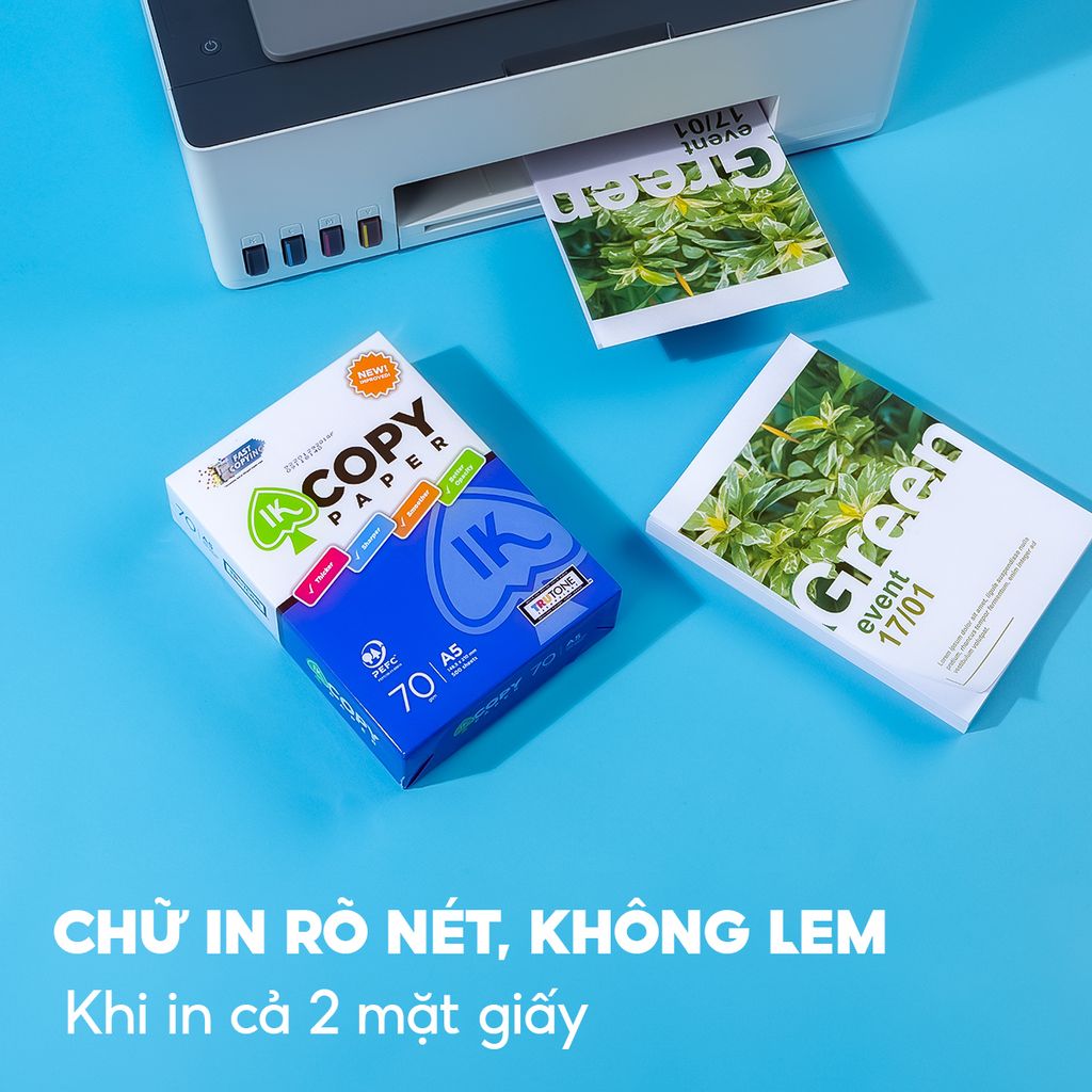 Ream giấy A5 70 gsm IK Copy (500 tờ) - Hàng nhập khẩu Indonesia
