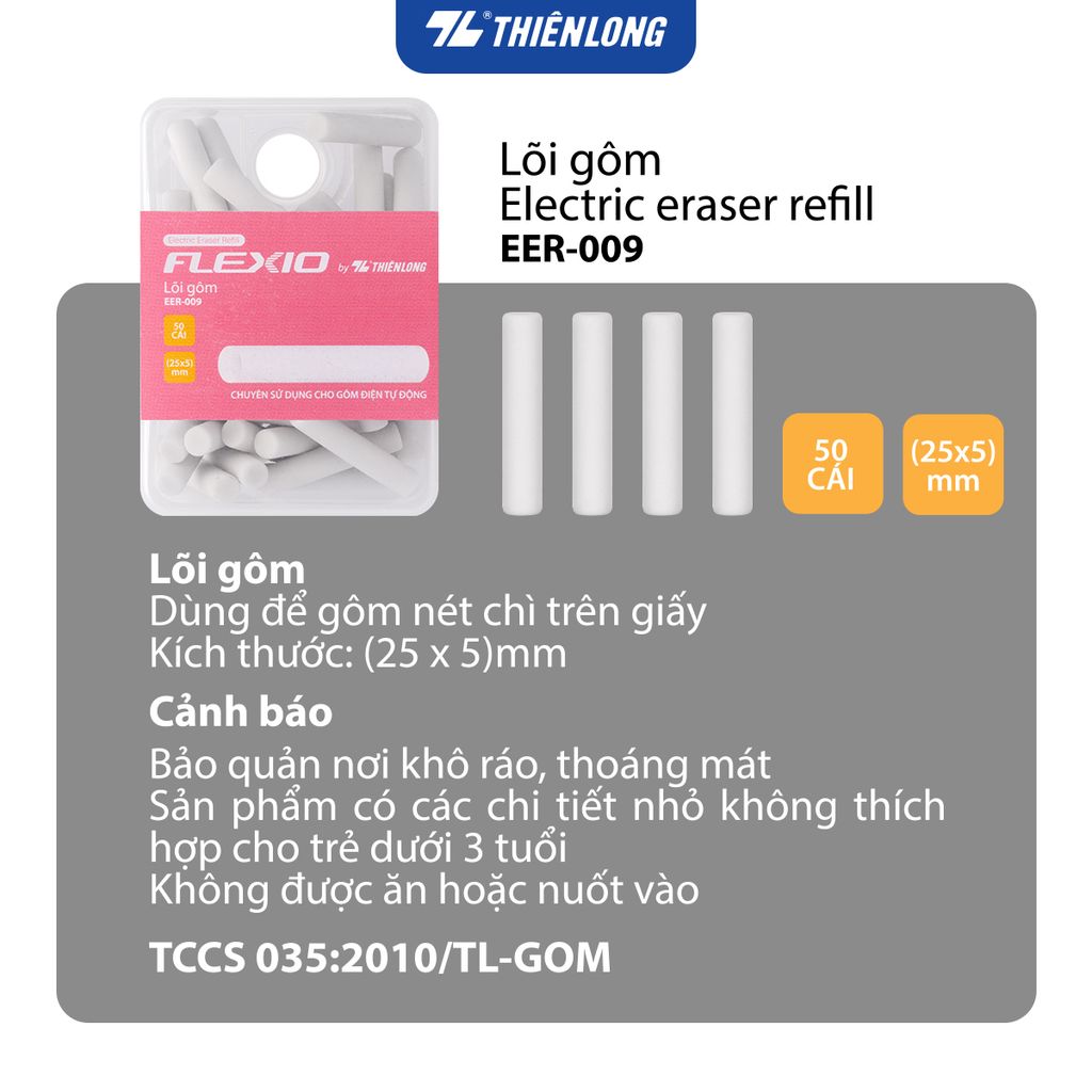 Lõi - Ruột gôm Thiên Long Flexio EER-009 - Dùng cho gôm điện tự động EE-001
