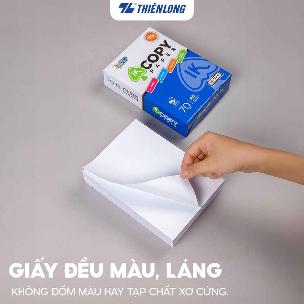 Combo 10 Ream giấy A5 70 gsm IK Copy (500 tờ) - Hàng nhập khẩu Indonesia