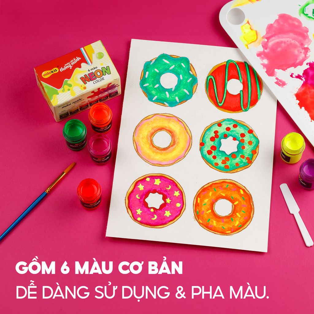 Bộ 6 màu nước Neon Colokit WACO-C011