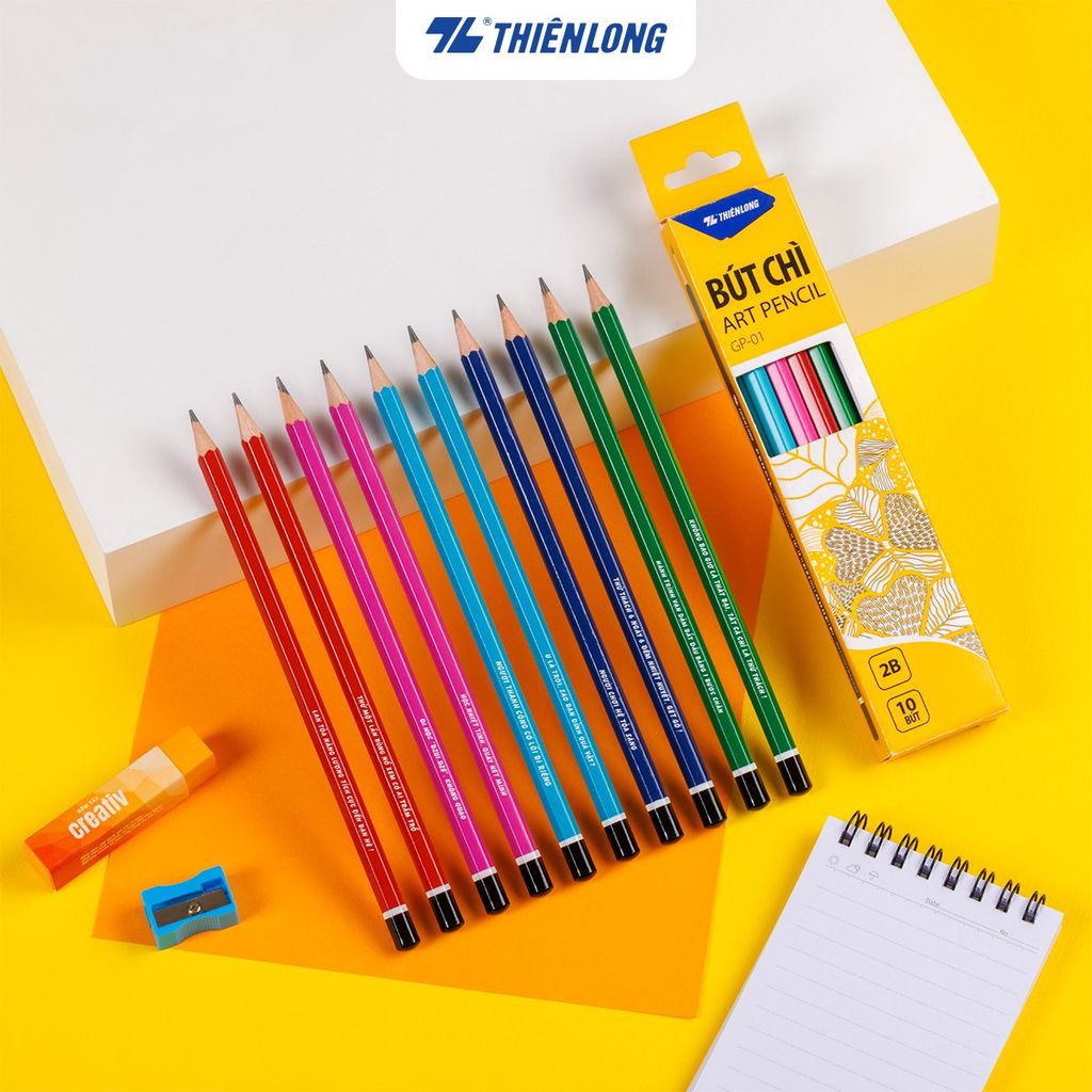 Combo 20 Bút chì gỗ Thiên Long GP-01 - Màu thân ngẫu nhiên