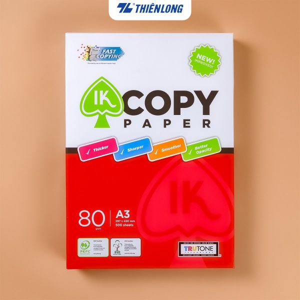 Ream giấy A3 80 gsm IK Copy (500 tờ) - Hàng nhập khẩu Indonesia