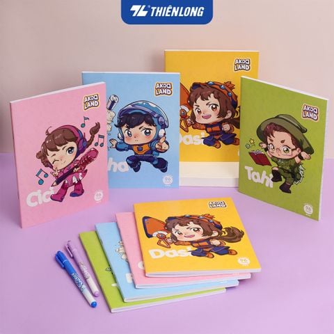 Tập học sinh 96 trang 4 ô ly vuông 2mm 80-100gsm Thiên Long - Akooland thế giới học cụ thần kỳ - Mẫu ngẫu nhiên