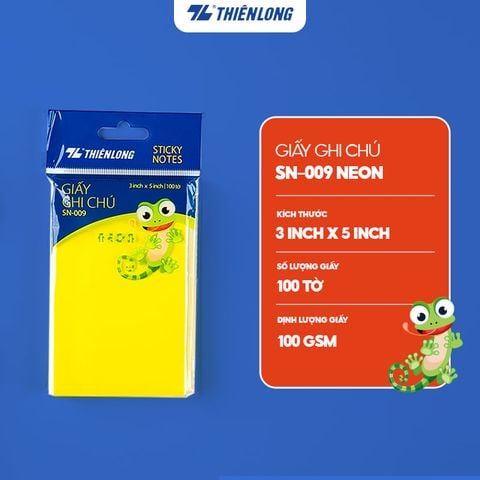 Giấy ghi chú - Giấy notes Neon Thiên Long - Nhiều kích thước