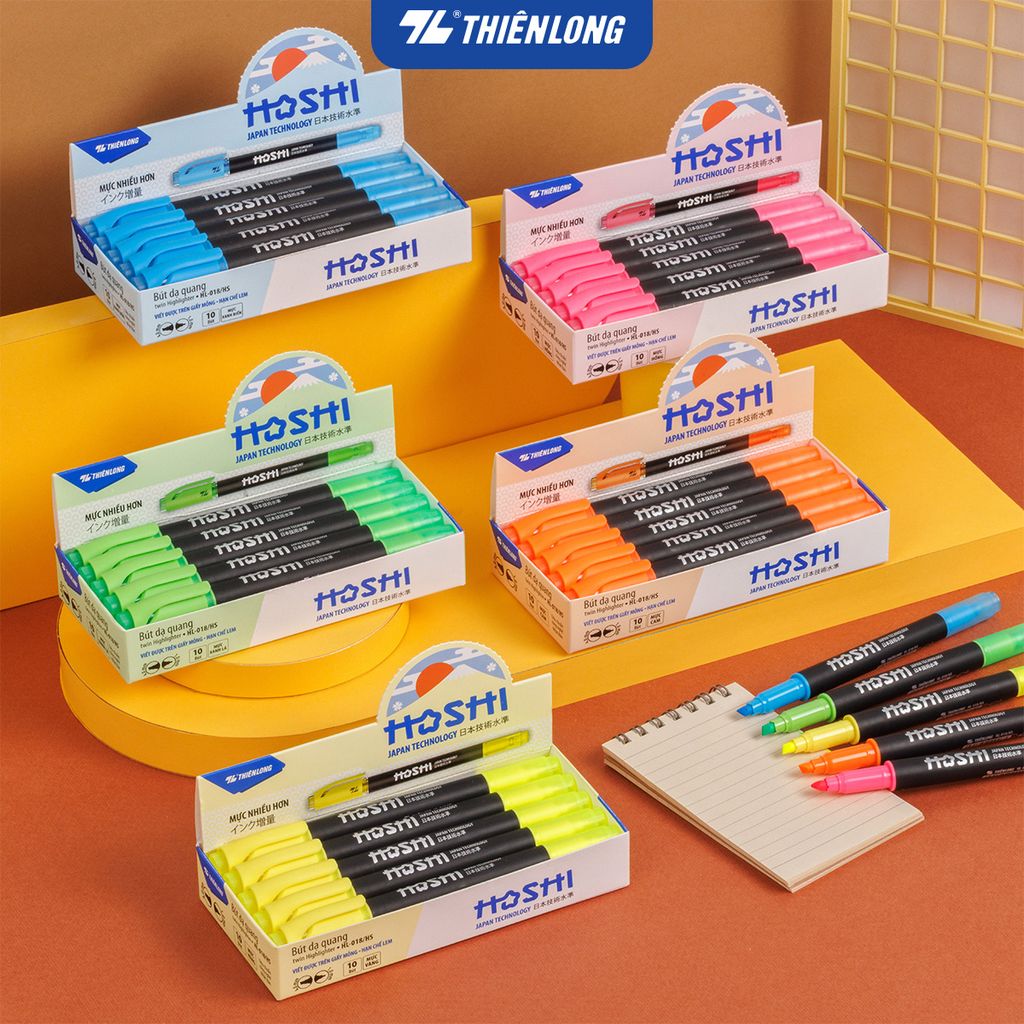 Bút dạ quang Hoshi Thiên Long HL-018/HS - Công nghệ Nhật Bản