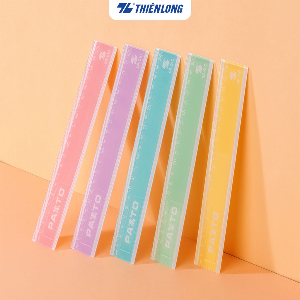Thước nhựa thẳng màu Pastel dài 20 cm Thiên Long Pazto SR-010 - Màu ngẫu nhiên