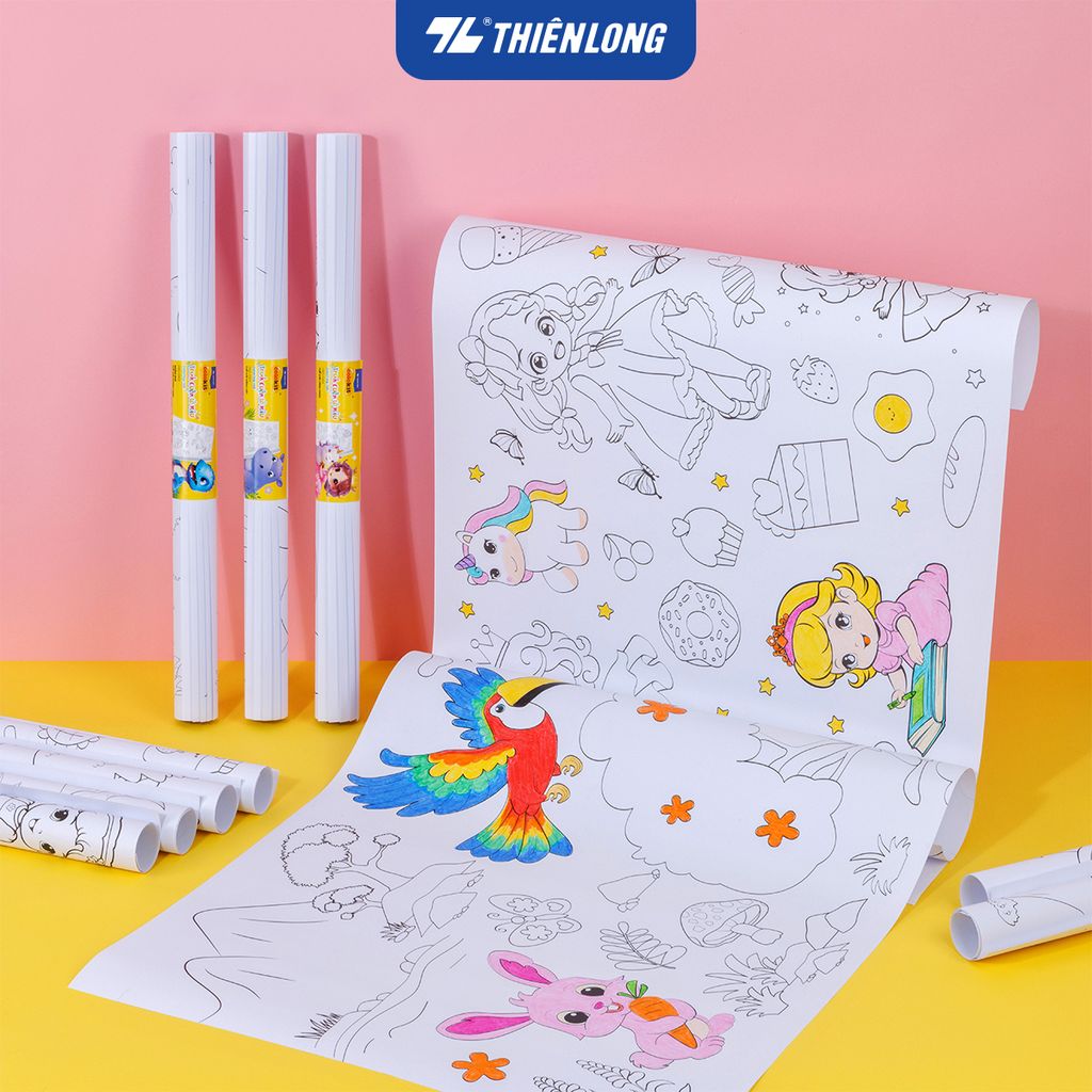 Tranh cuộn tô màu DIY Thiên Long Colokit - Hình ảnh dễ thương, đa dạng chủ đề hơn