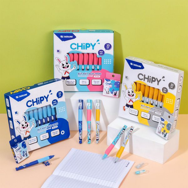 Combo 5/10/20 bút máy CHiPY Thiên Long FTC-020 - Ngòi trơn, êm với ống mực tặng kèm