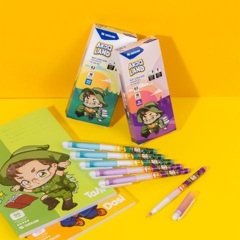 Bút lông kim Thiên Long FL-04/AK - Nét viết 0.3mm mảnh nhỏ Mực đều liên tục, nhân vật Akooland Tahi