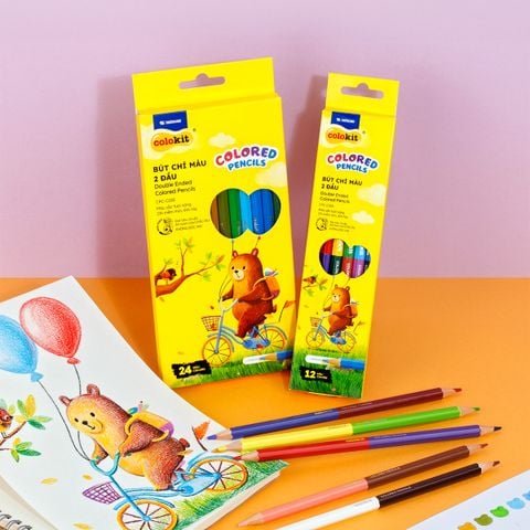 Bút chì 12/24 màu hai đầu - Double Ended Colored Pencils - Thiên Long Colokit