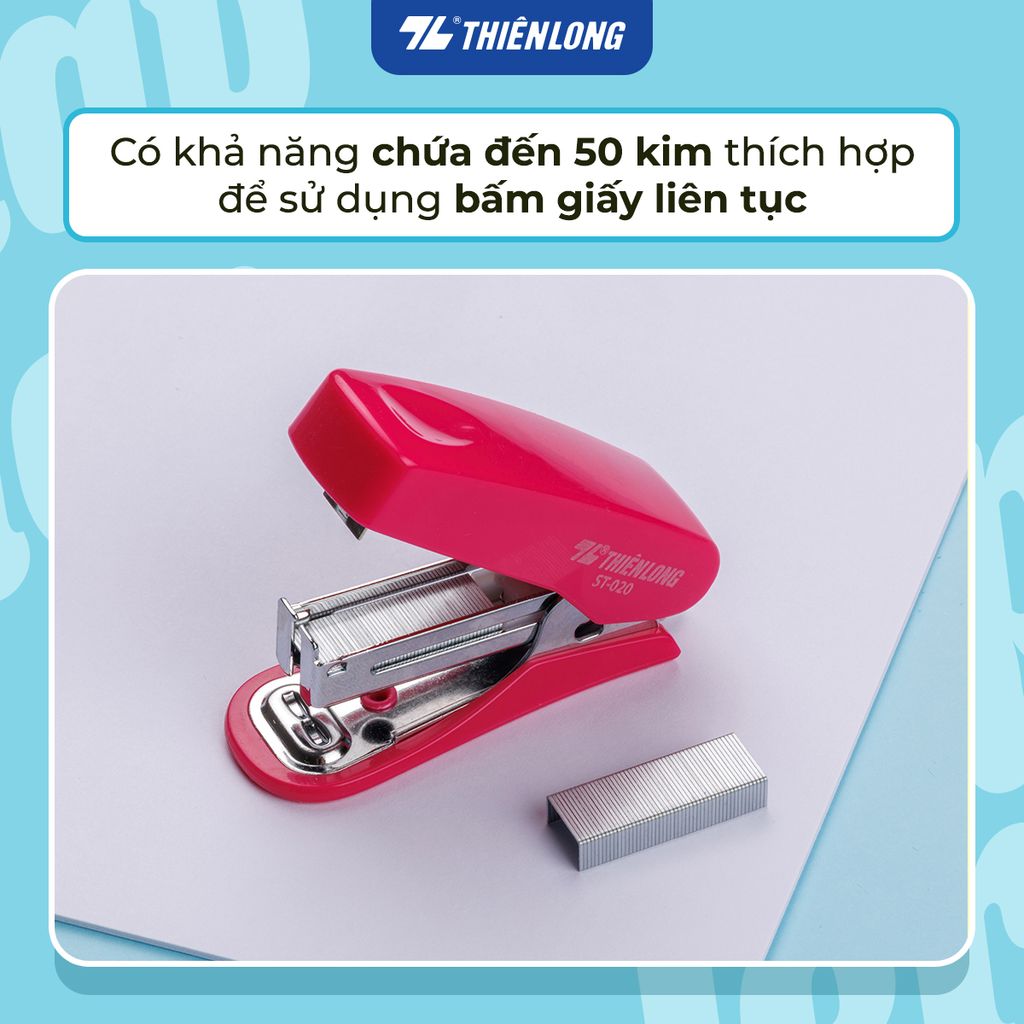 Bấm kim mini số 10 - Mini Stapler Thiên Long - Bấm nhẹ hơn - Màu ngẫu nhiên
