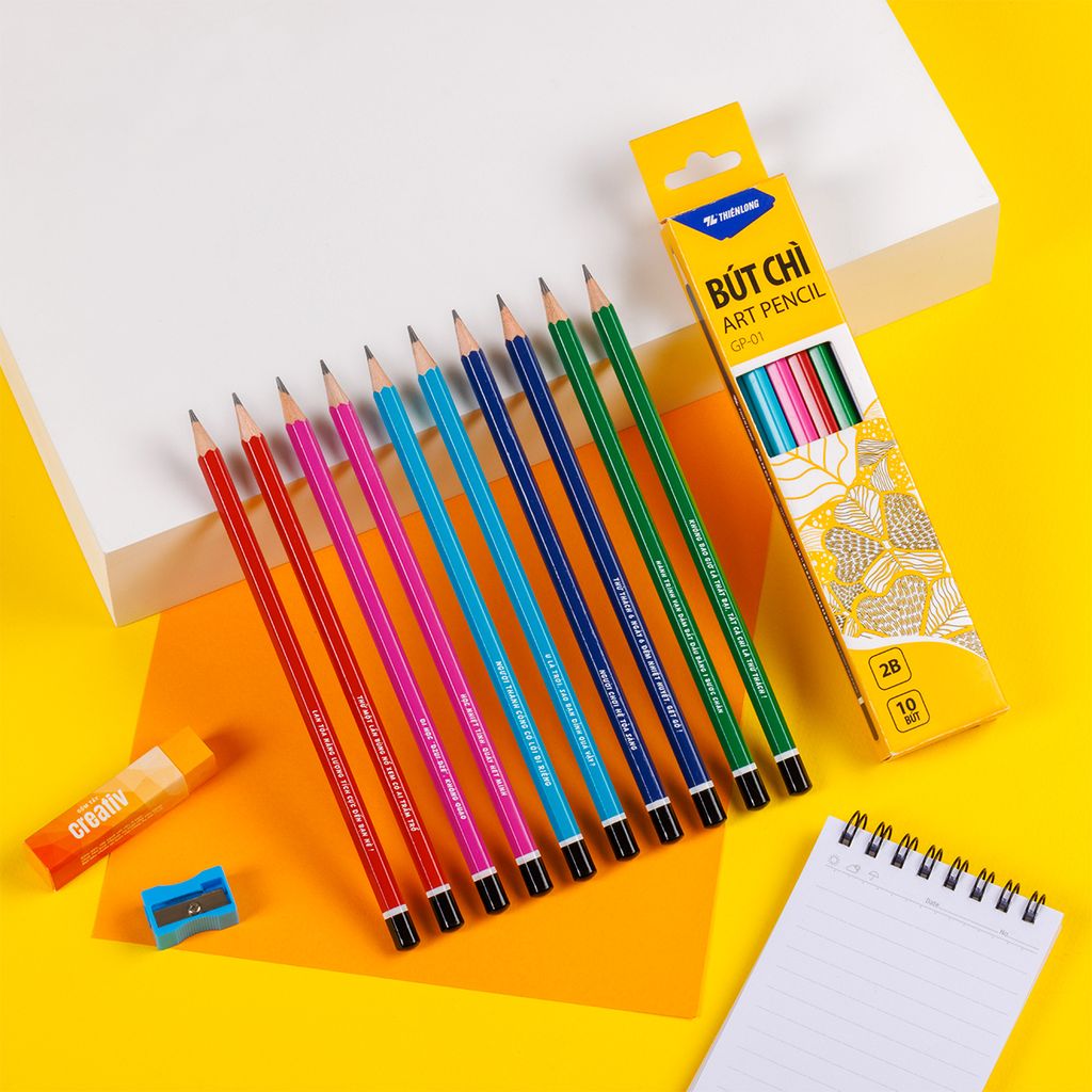 Combo 20 Bút chì gỗ Thiên Long GP-01 - Màu thân ngẫu nhiên