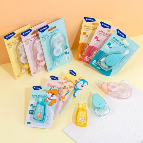 Bút xóa kéo - Correction Tape Thiên Long - Khô siêu nhanh Viết được ngay sau khi xóa