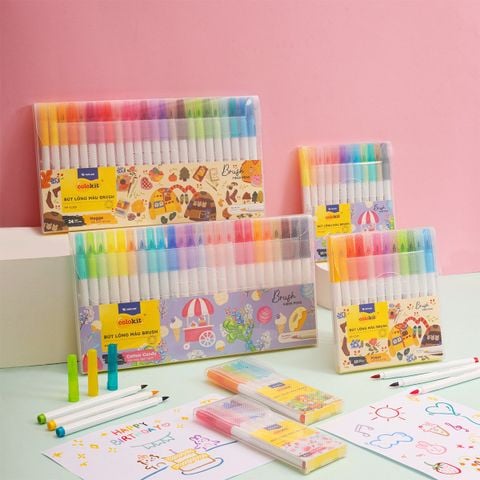 Bút lông 5/12/24 màu Morandi đầu Brush Thiên Long Colokit