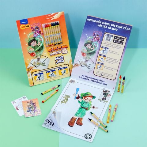 Bộ tập tô màu tương tác 3D Thiên Long Colokit COB-C034/AK - Nhân vật Akooland thế giới học cụ thần kỳ