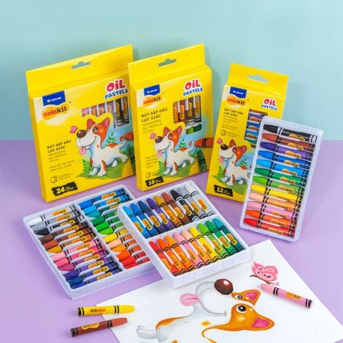 Bút sáp dầu 12/18/24 màu - Hexagonal Oil Pastels Thiên Long Colokit - Tiêu chuẩn châu Âu