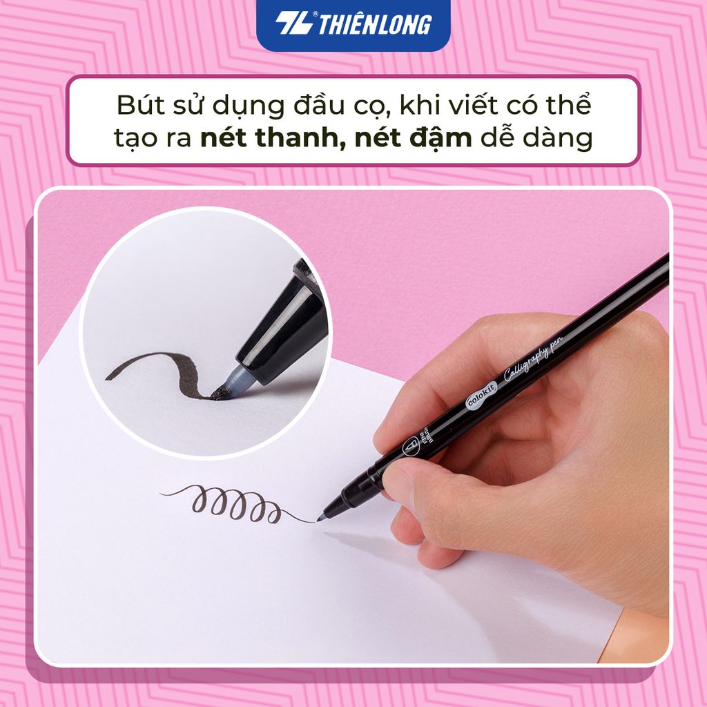 Bút viết Calligraphy Thiên Long Colokit DW-C005 - Mực kháng nước, đậm