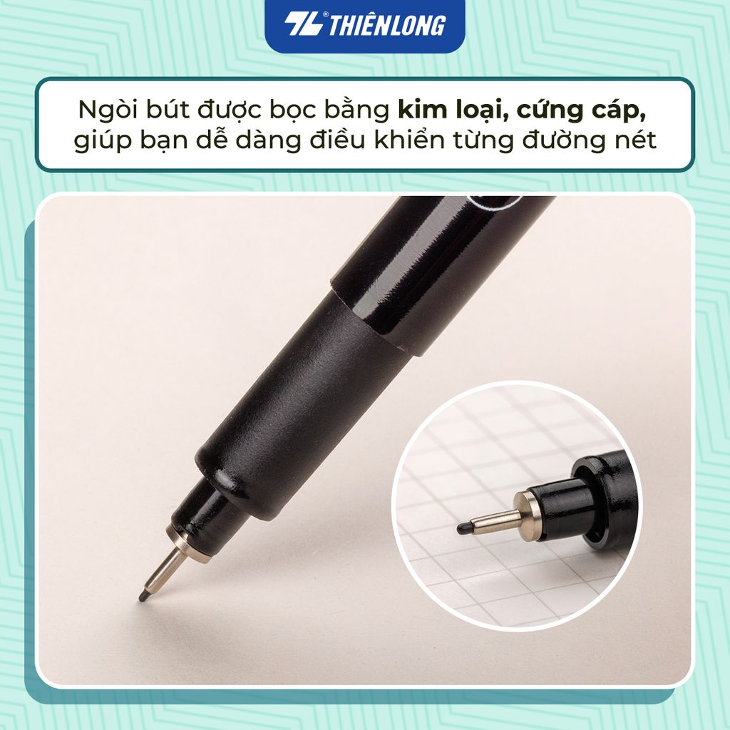Bút kim kỹ thuật - Drawing Pen Thiên Long Colokit - Mực kháng nước, đậm, rõ nét