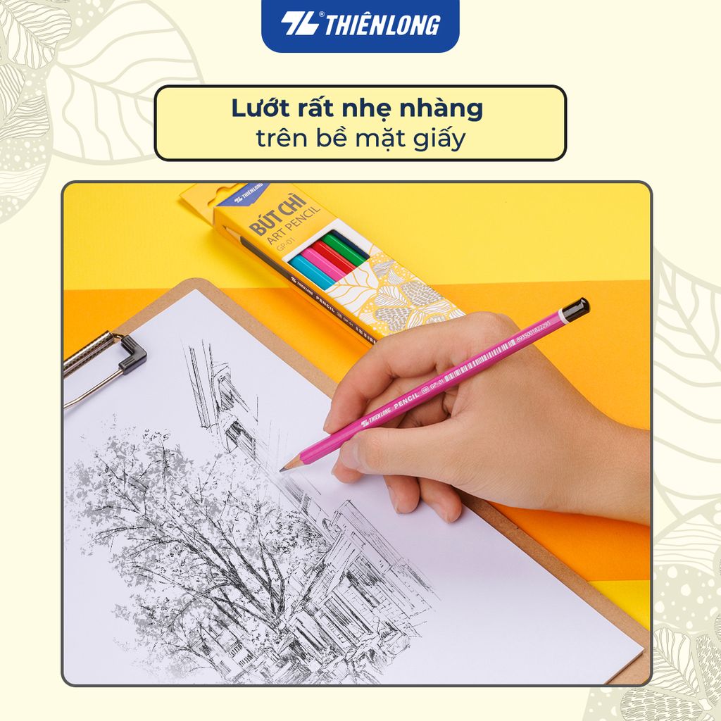 Combo 20 Bút chì gỗ Thiên Long GP-01 - Màu thân ngẫu nhiên