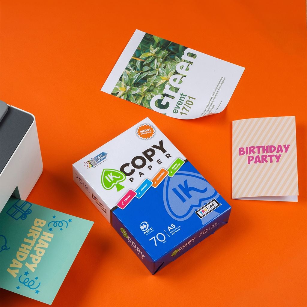 Combo 10 Ream giấy A5 70 gsm IK Copy (500 tờ) - Hàng nhập khẩu Indonesia