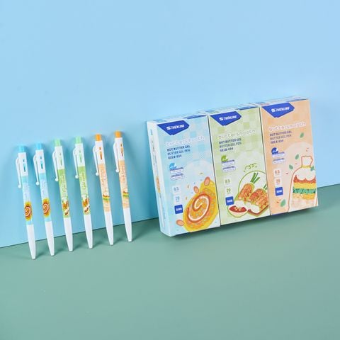Bút gel B - Buttersmooth Gel Thiên Long GELB-034 - Premium Tip viết êm, trơn - Mực Xanh - Phiên bản Bánh tráng trộn, Bánh tráng nướng, Gỏi cuốn