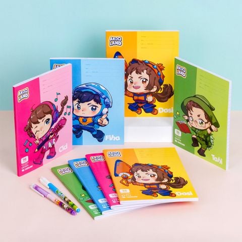 Tập học sinh 96 trang 4 ô ly vuông 2mm 80-100gsm Thiên Long - Akooland thế giới học cụ thần kỳ - Mẫu ngẫu nhiên