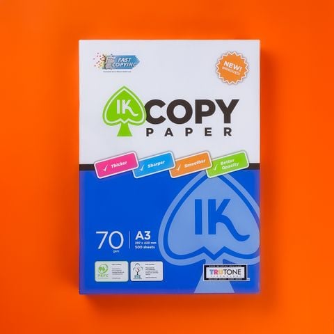 Combo 5 Ream giấy A3 70 gsm IK Copy (500 tờ) - Hàng nhập khẩu Indonesia