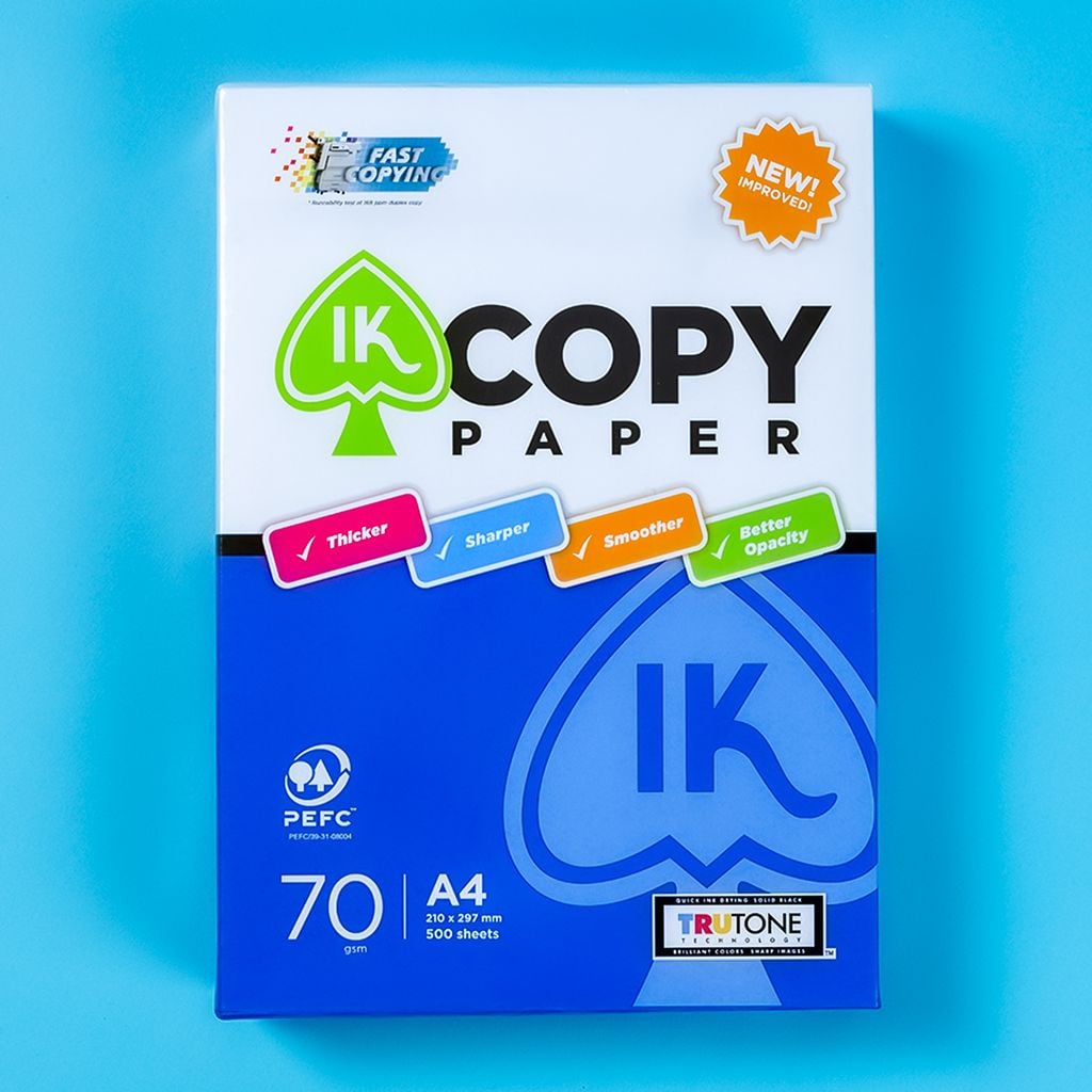 Combo 10 Ream giấy A4 70 gsm IK Copy (500 tờ) - Hàng nhập khẩu Indonesia