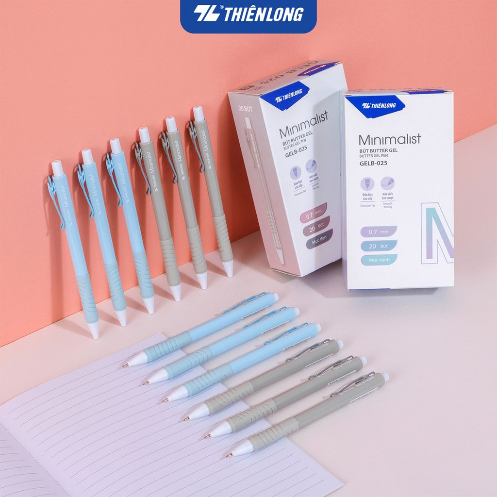 Combo 5/10/20 Bút gel B - Minimalist Butter Gel Thiên Long GELB-025