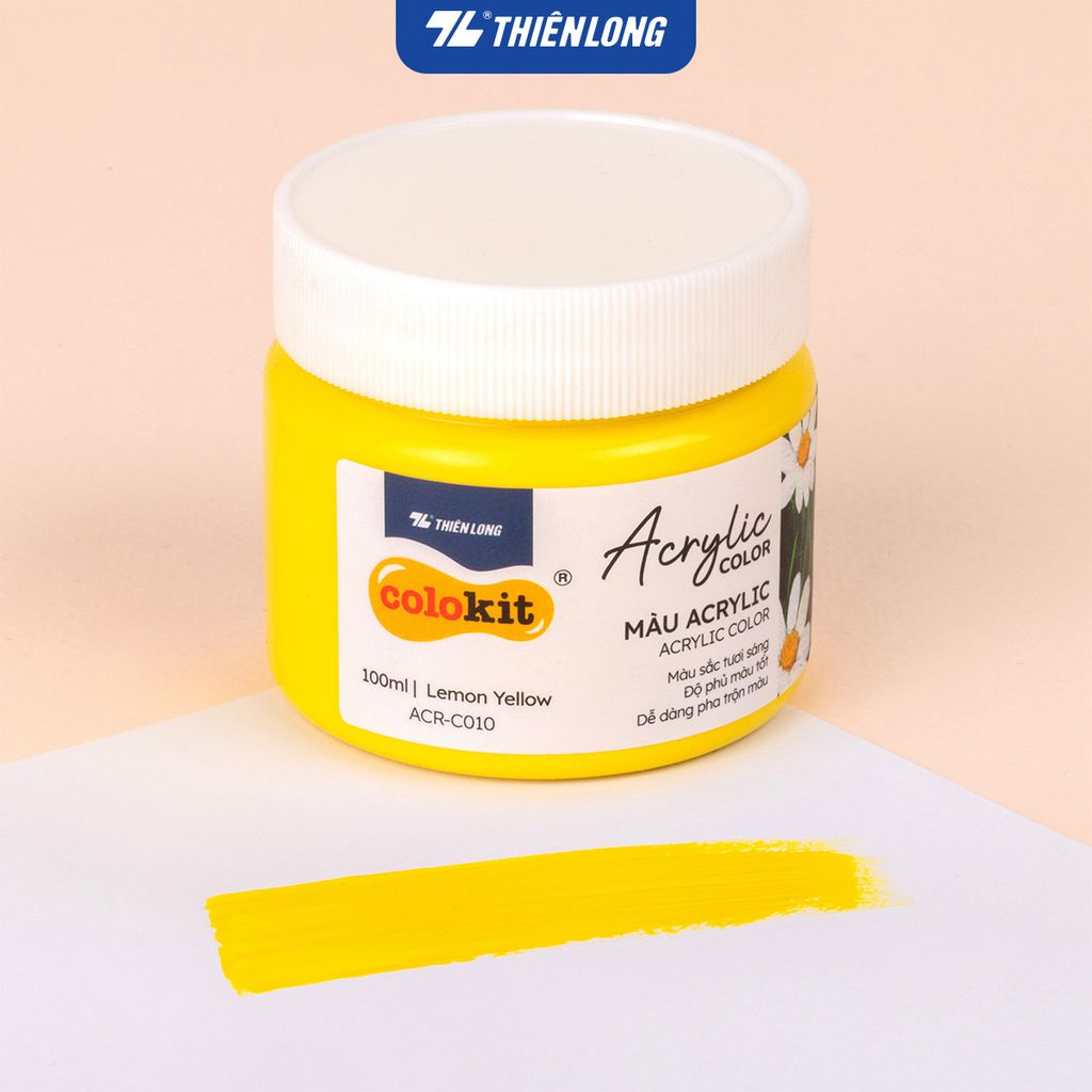 Màu nước Acrylic dạng hủ 100ml Thiên Long Colokit ACR-C010