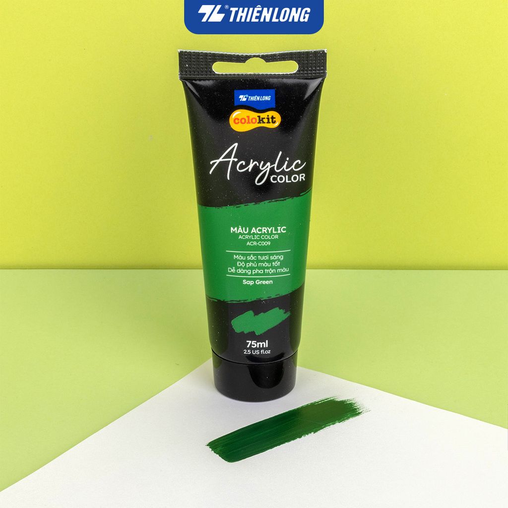 Màu nước Acrylic dạng tuýp 75ml Thiên Long Colokit ACR-C009