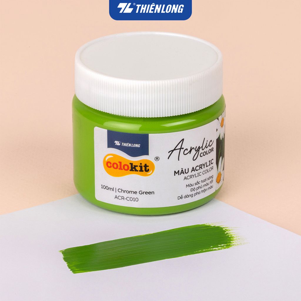 Màu nước Acrylic dạng hủ 100ml Thiên Long Colokit ACR-C010
