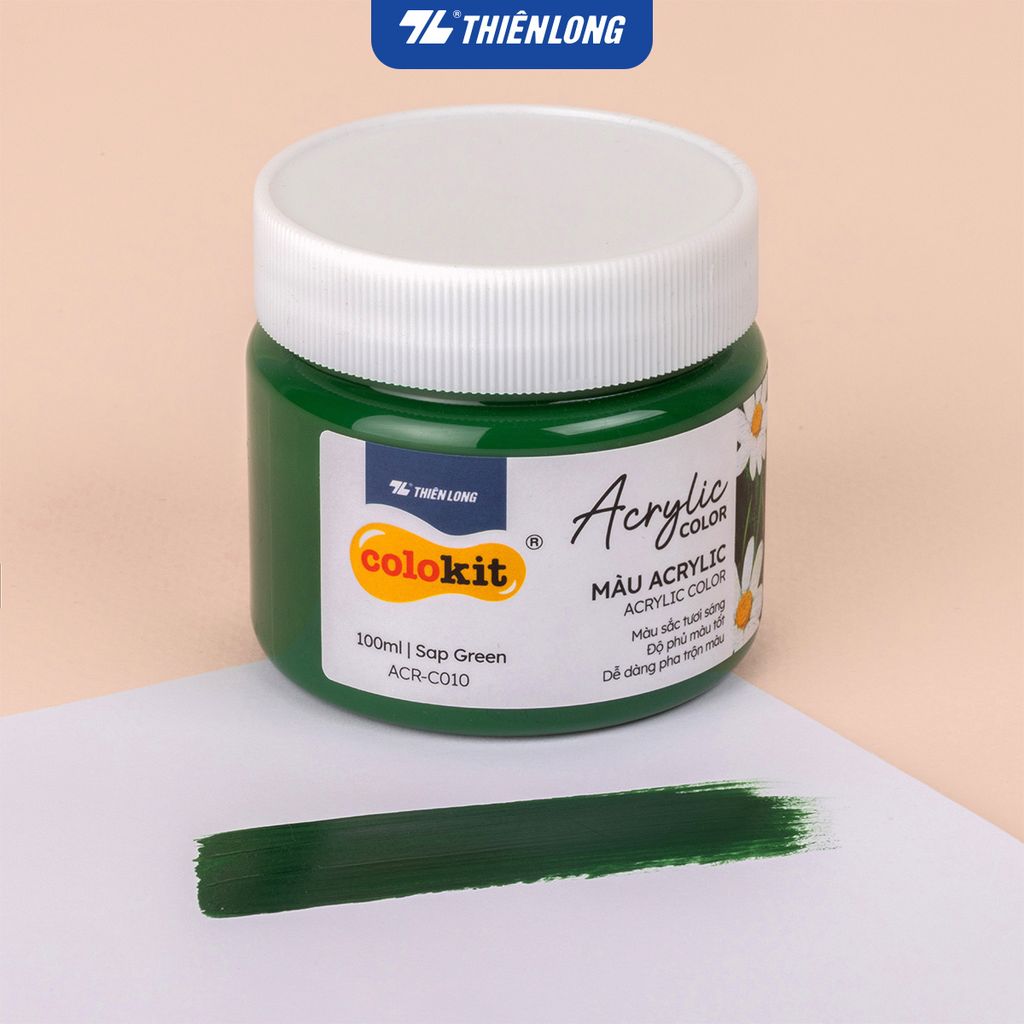 Màu nước Acrylic dạng hủ 100ml Thiên Long Colokit ACR-C010