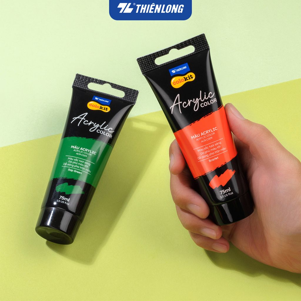 Màu nước Acrylic dạng tuýp 75ml Thiên Long Colokit ACR-C009