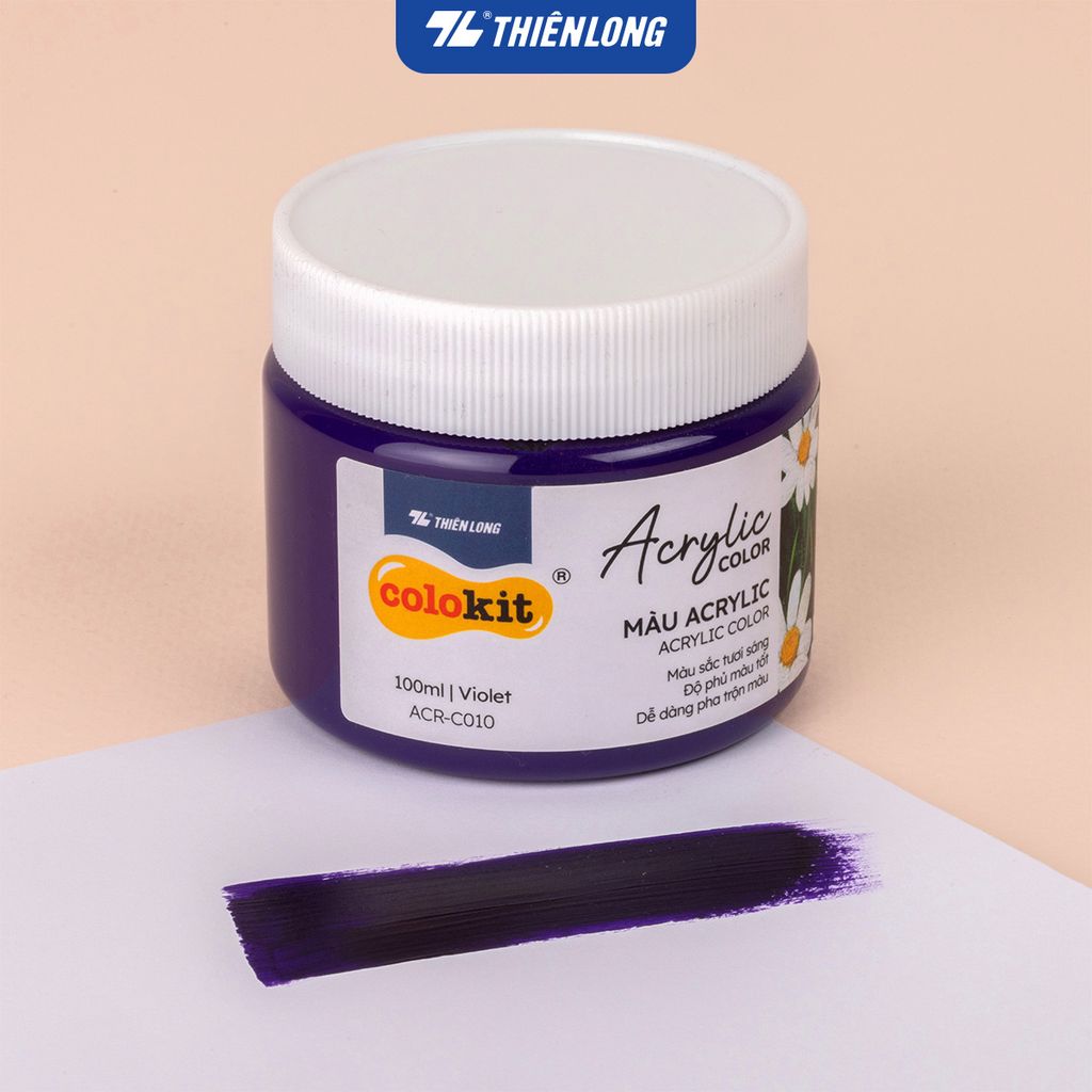 Màu nước Acrylic dạng hủ 100ml Thiên Long Colokit ACR-C010