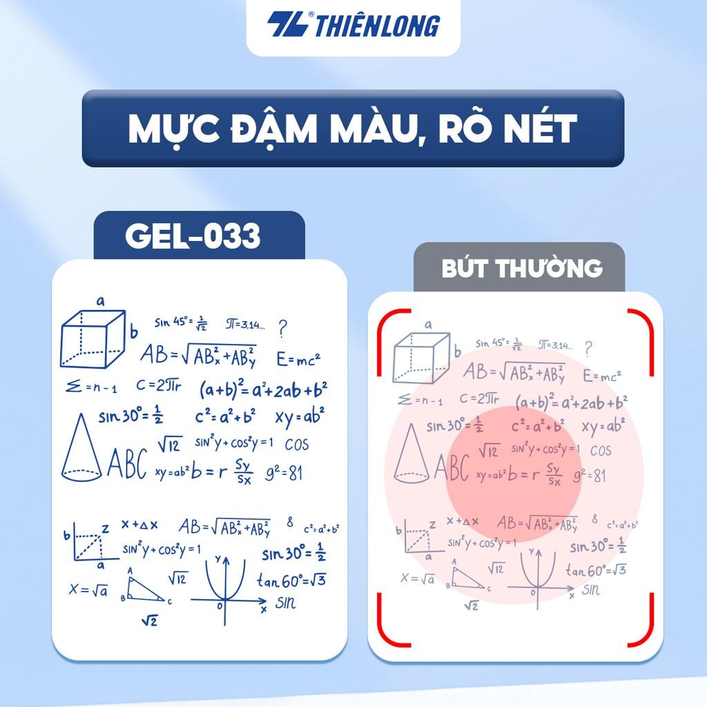 Combo 20 Bút gel Quick Dry Thiên Long GEL-033 - Mực khô siêu nhanh