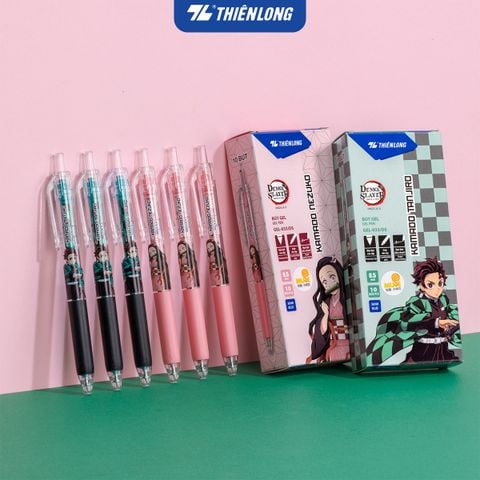 Combo 5/10/20 Bút gel Quick Dry Thiên Long Gel-033/DS Phiên bản đặc biệt Demon Slayer  - Mực khô siêu nhanh