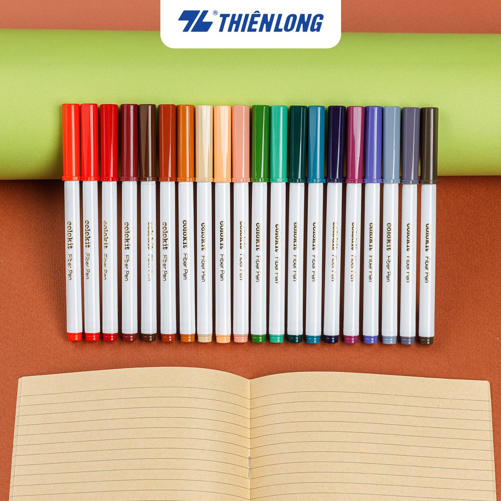 Bút lông 20 màu Pastel Fiber Pen Thiên Long Colokit SWM-C008 - Bút lông màu rửa được