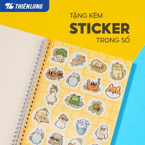 Sổ lò xo đường kẻ caro B5 Thiên Long MB-016- Màu ngẫu nhiên