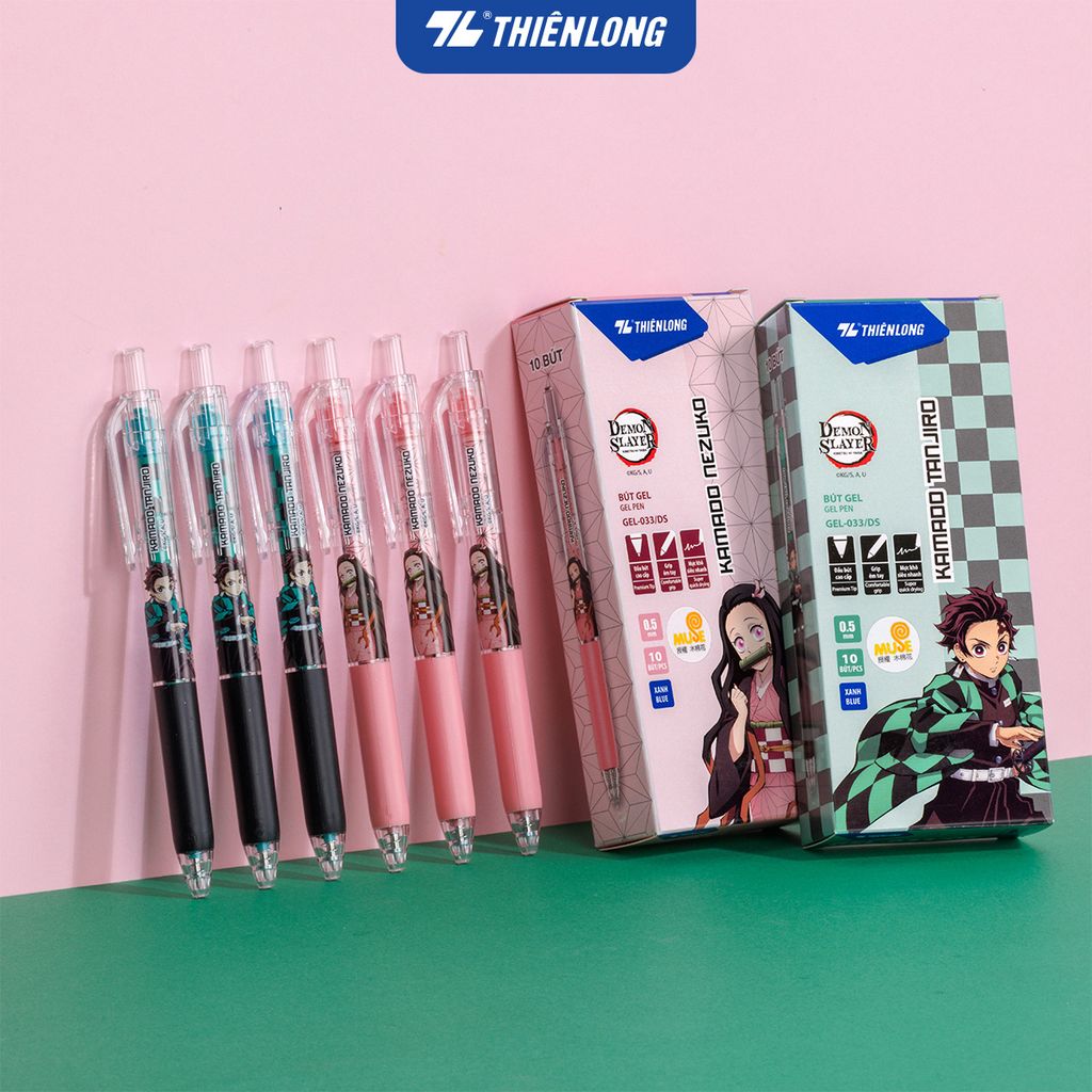 Bút gel Quick Dry Thiên Long Gel-033/DS Phiên bản đặc biệt Demon Slayer  - Mực khô siêu nhanh