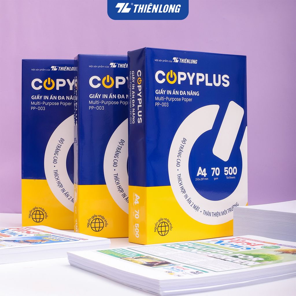 Combo 10 Ream giấy A4 70 gsm Thiên Long Copy Plus PP-003 (500 tờ)