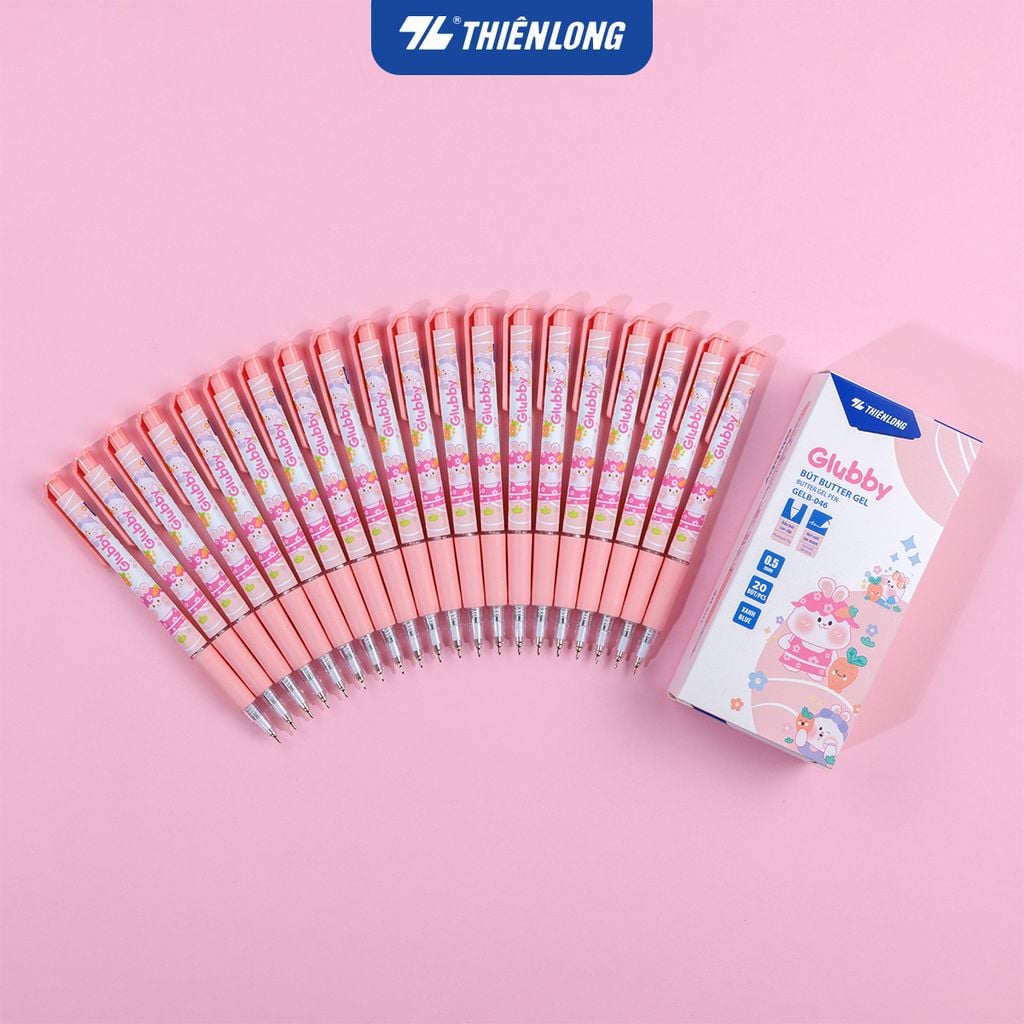 Combo 5/10/20 Bút gel B - Glubby Butter Gel Thiên Long GELB-046 - Mực Xanh
